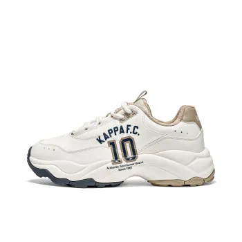 Kappa Wear Resistant Slip Resistant Low Top Chunky Sneakers Unisex White Beige