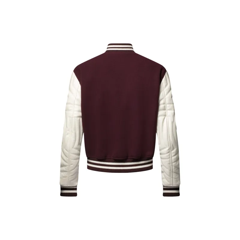 Lv Embroidered Calfskin Varsity Jacket-1