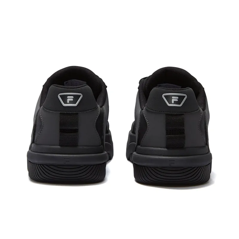 FILA FUSION Anti Slip Wear Resistant Low Top Skateboard Shoes Men's Black Gray-3