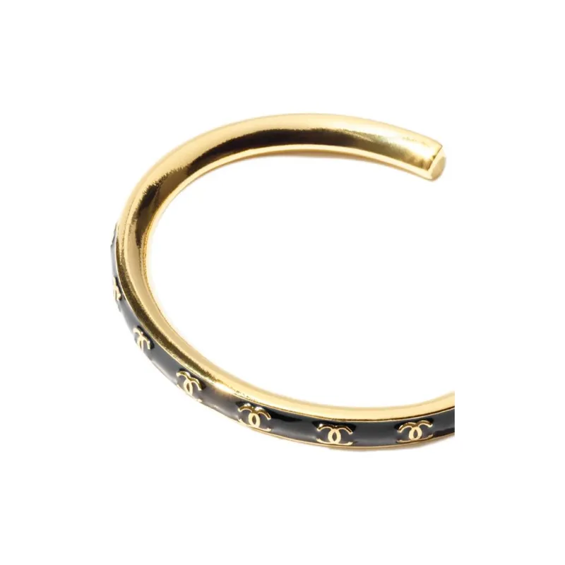 CHANEL Metal Bangles Women's Black-2