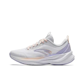 Anta Suburban Cushioning Wear Resistant Low Top Casual Running Shoes Women's Gray White Purple