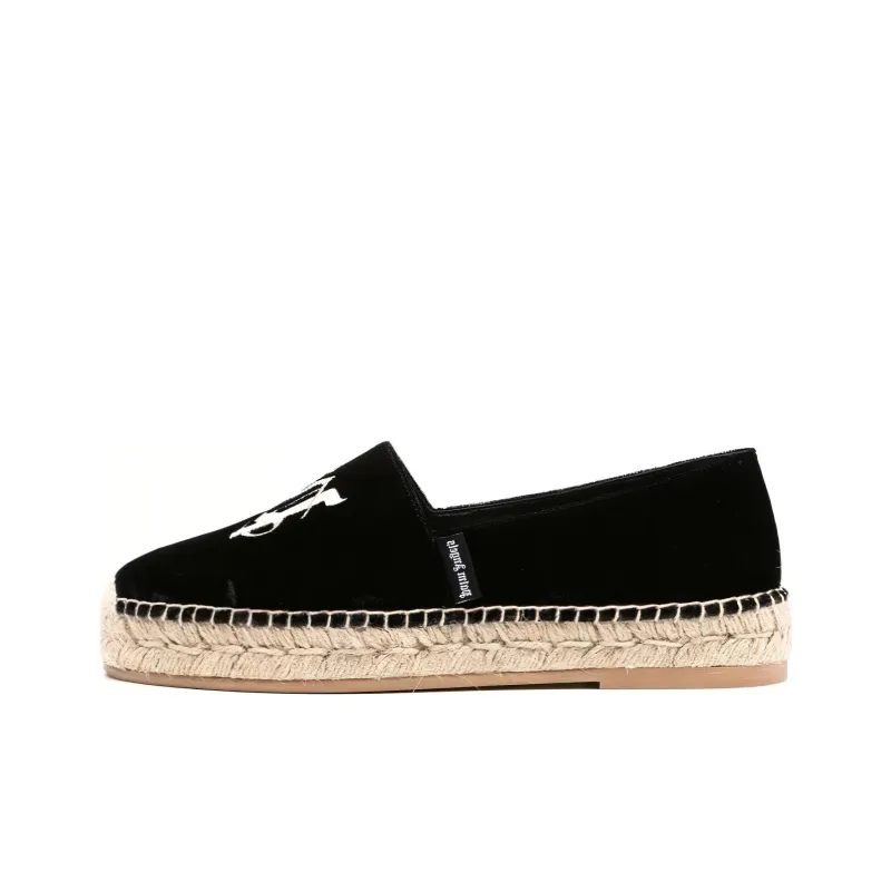 PALM ANGELS Logo-embroidered Velvet Espadrilles-0
