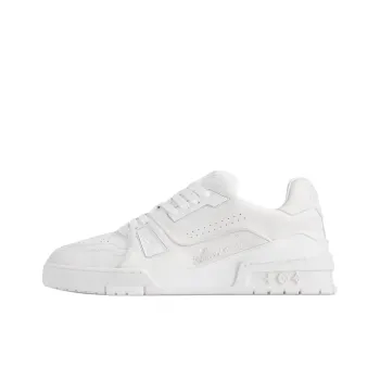 LOUIS VUITTON Trainer 2025 Spring Men's Collection Low Top Skateboard Shoes Unisex White Vintage Old