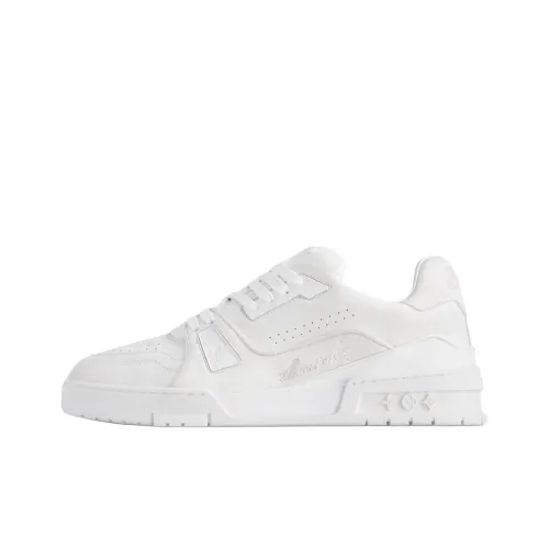 LOUIS VUITTON Trainer 2025 Spring Men's Collection Low Top Skateboard Shoes Unisex White Vintage Old