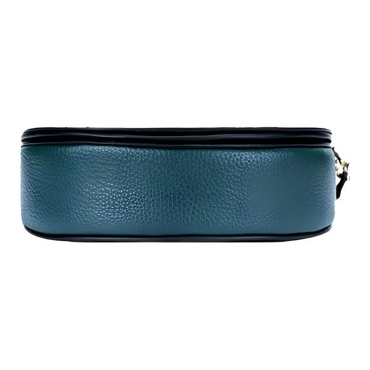 COACH Ellen Leather Saddle Bag Shoulder Bag Crossbody Bag Small Size Women's Peacock Blue-4