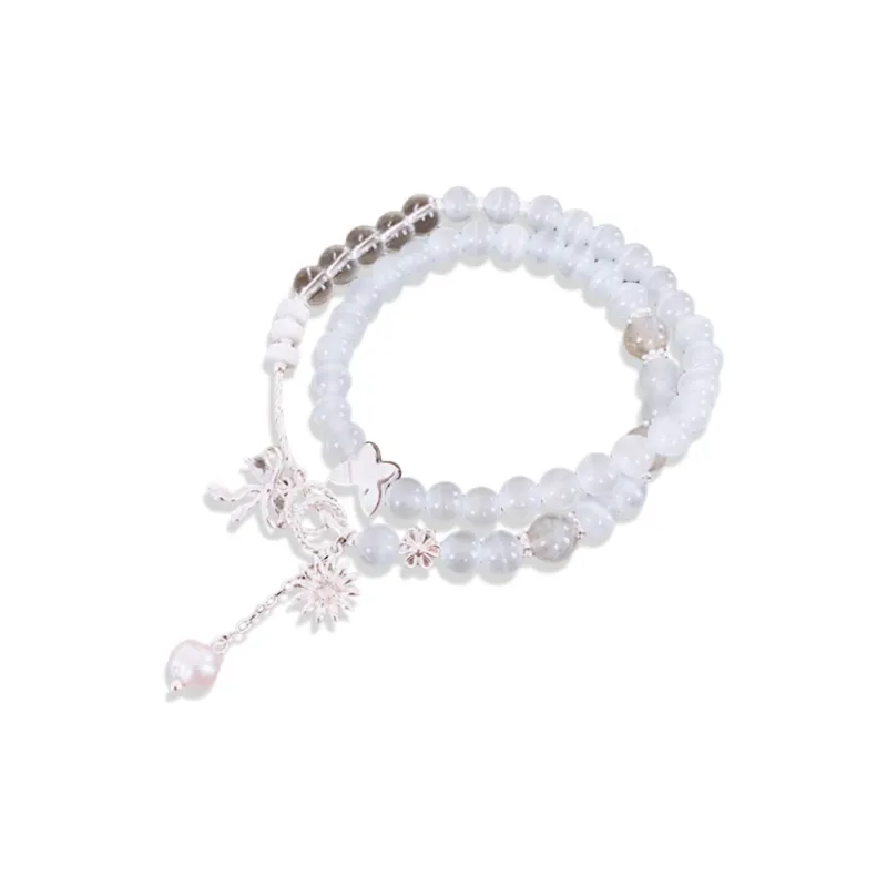 CANHUI Crystal Bowknot Double Layer Beaded Bracelet Women's-0