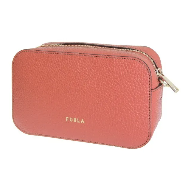 Furla Leather Shoulder Bag, Crossbody Bag Mini Women's Orange-3