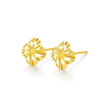 JINGUIFU 18K Gold Stud Earrings Women's
