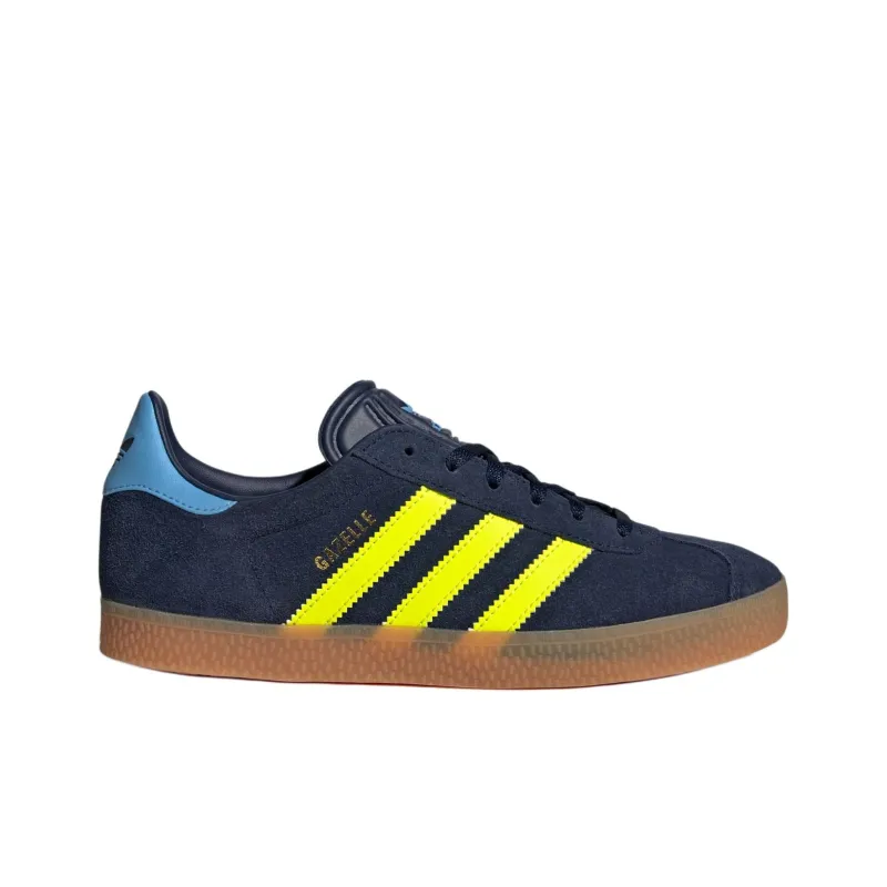 Adidas Originals GAZELLE Anti Slip Wear Resistant Low Top Kids' Skateboarding Shoes Blue Teenagers-1