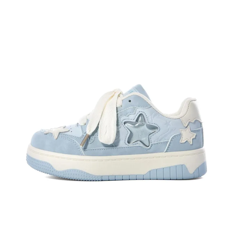 Lovely You Lightweight Anti-Slip Low-Top Skateboard Shoes Women's Light Blue-0