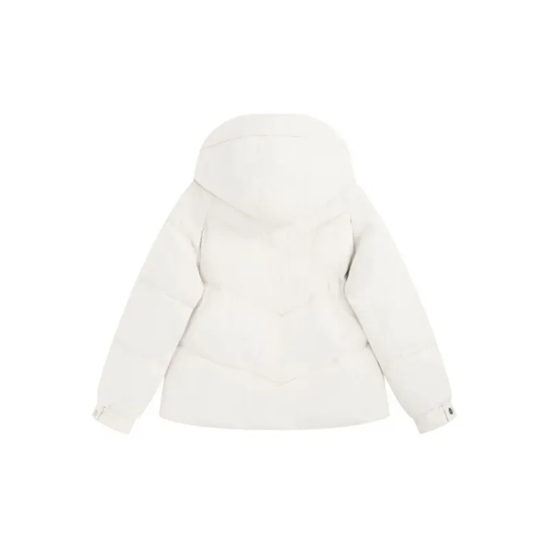 PAZZO Loose Fit Versatile Solid Color Hooded Puffer Jacket Women's-1