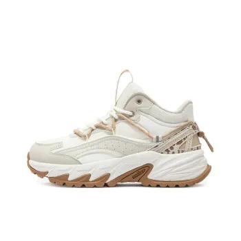 361° Anti Slip Wear Resistant Mid Top Casual Shoes Women's White Beige