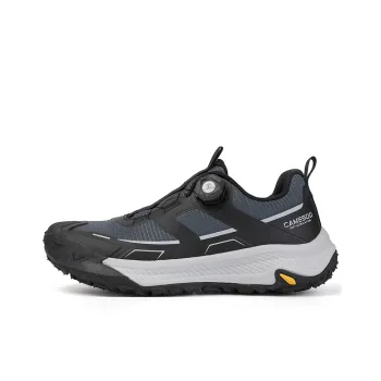 Camssoo Cushioned Slip Resistant Abrasion Resistant Low Top Trekking Shoes Men's Black Dark Blue