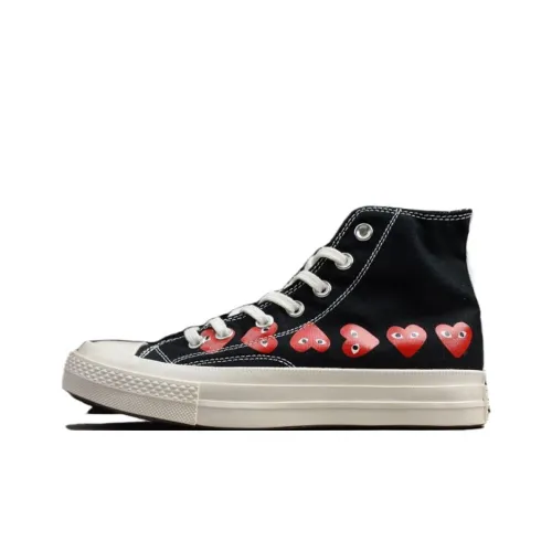 Comme Des Garçons x Converse Chuck Taylor All Star 70 Anti-Slip Wear-Resistant High-Top Canvas Shoes Unisex Black