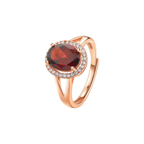 ME LUXE Garnet Elegant Delicate Vintage Fashion Versatile Good Luck Ring Women's