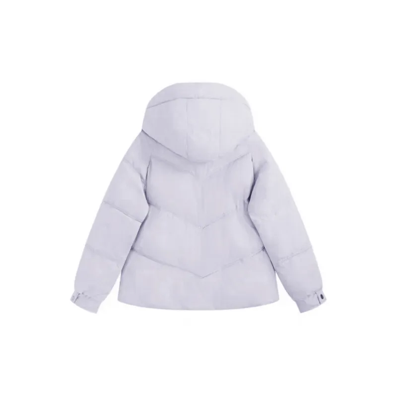 PAZZO Loose Fit Versatile Solid Color Hooded Puffer Jacket Women's-8