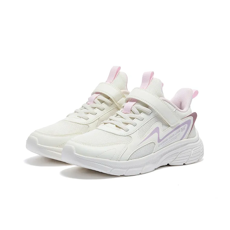 361°KIDS Shock Absorbers With Abrasion Resistant And Slip Resistant Properties Kids' Running Shoes White Purple Unisex-1