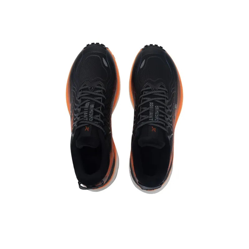 XTEP Cushioning Breathable Low-Top Training Running Shoes Men's Black Orange-1