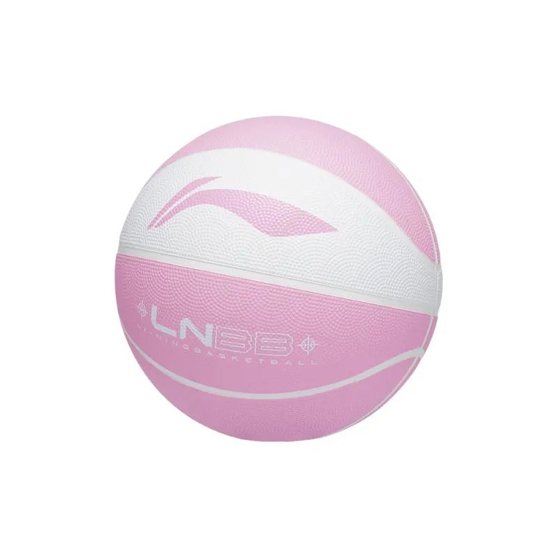 LiNing Rubber Basketball White Pink Size 5 Size 6 Size 7 Training Match Unisex-2