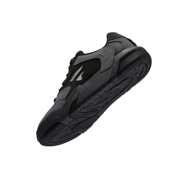 FILA FUSION Anti Slip Wear Resistant Low Top Skateboard Shoes Men's Black Gray-4