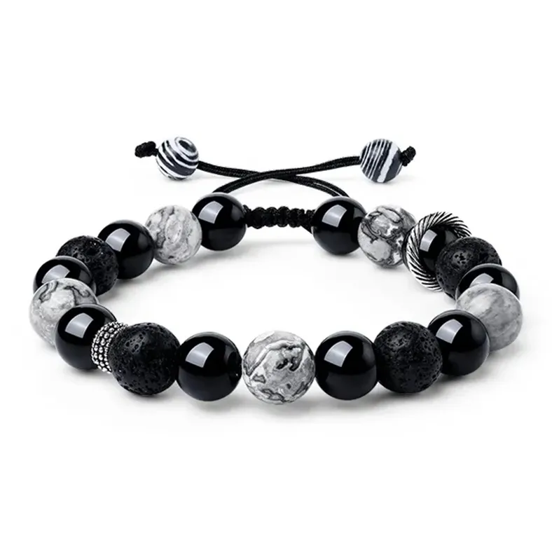 LANMUYINNUO Obsidian Bracelets Unisex-0