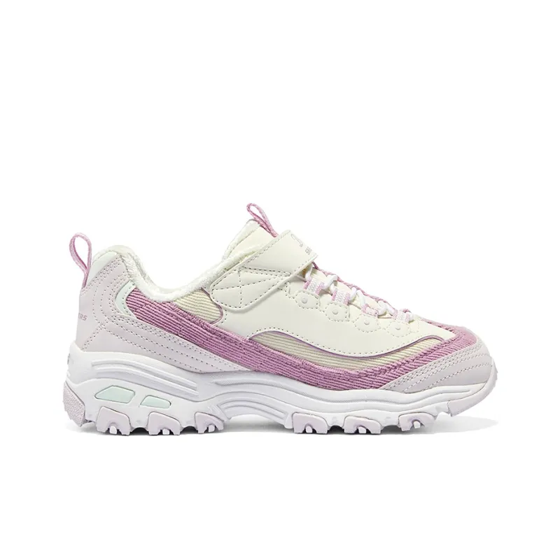 Skechers Girls Slip Resistant Cushioning Abrasion Resistant Thermal Kids Lifestyle Shoes White Lavender Teenagers-1
