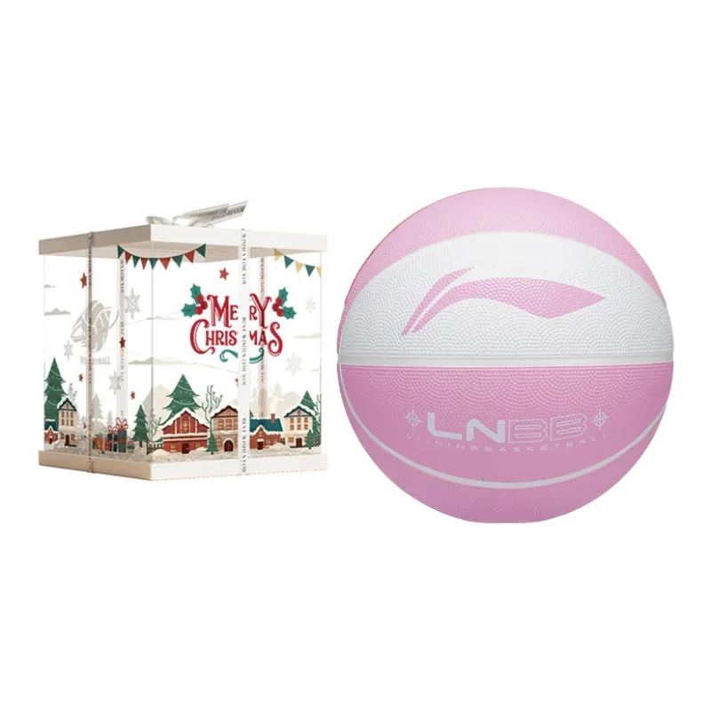 LiNing Rubber Basketball White Pink Size 5 Size 6 Size 7 Training Match Unisex-8