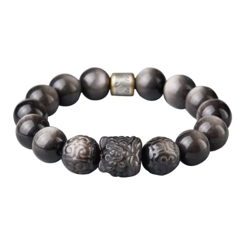 Moonstone Edge Obsidian Bracelets Men's
