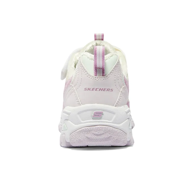 Skechers Girls Slip Resistant Cushioning Abrasion Resistant Thermal Kids Lifestyle Shoes White Lavender Teenagers-4