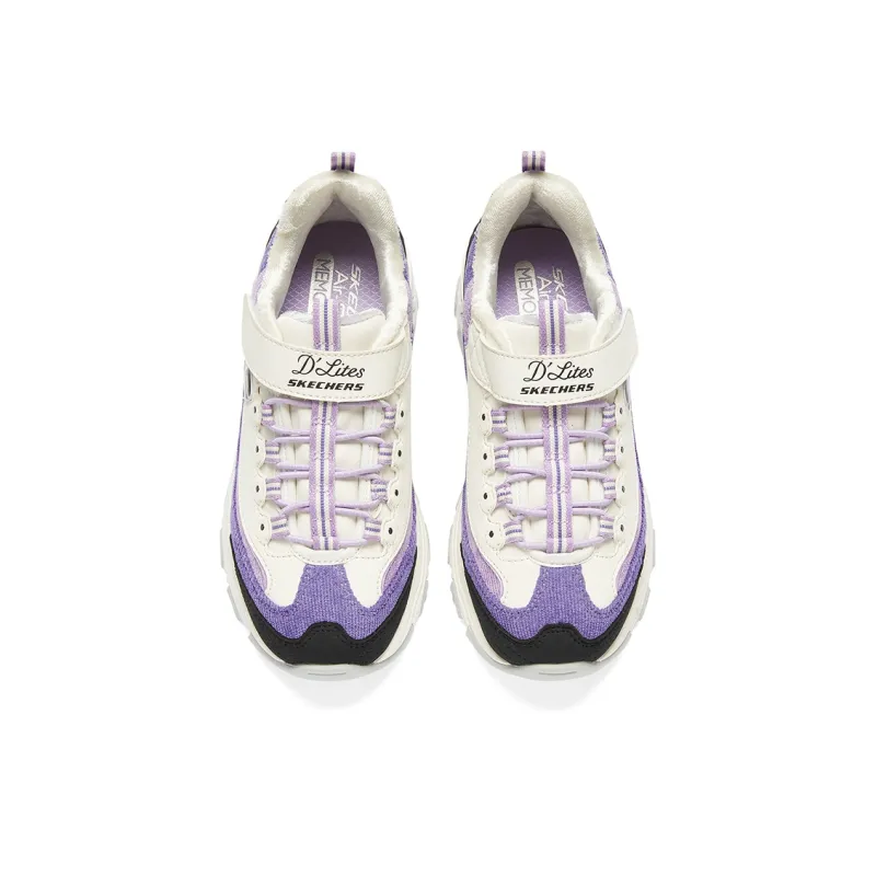 Skechers Slip Resistant, Abrasion Resistant, Thermal Low Top Casual Shoes Purple/White/Black Teenagers-3