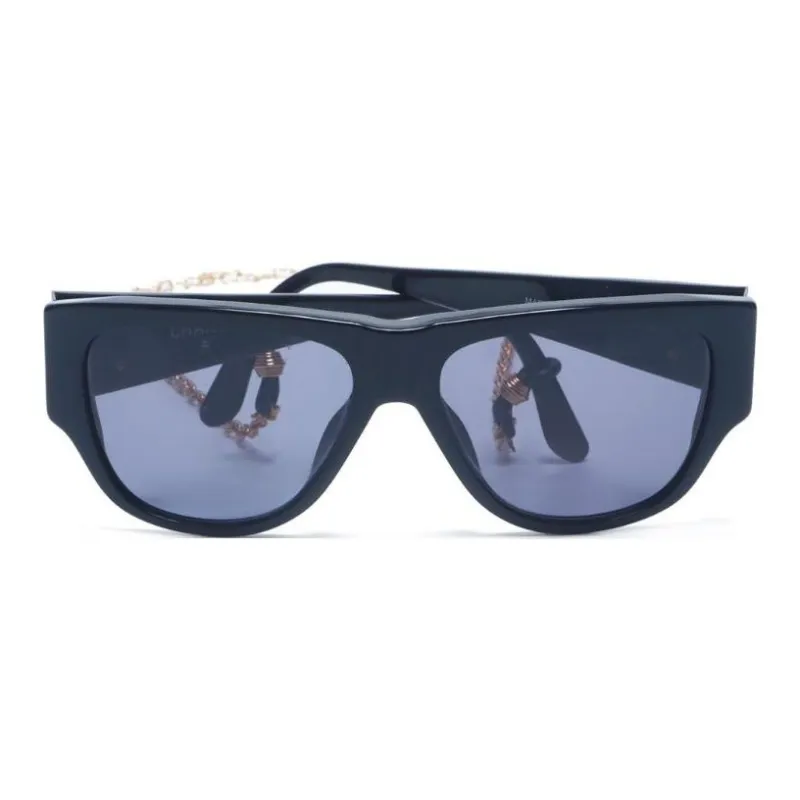 CHANEL 2000s Shield Frame Chain Sunglasses-1