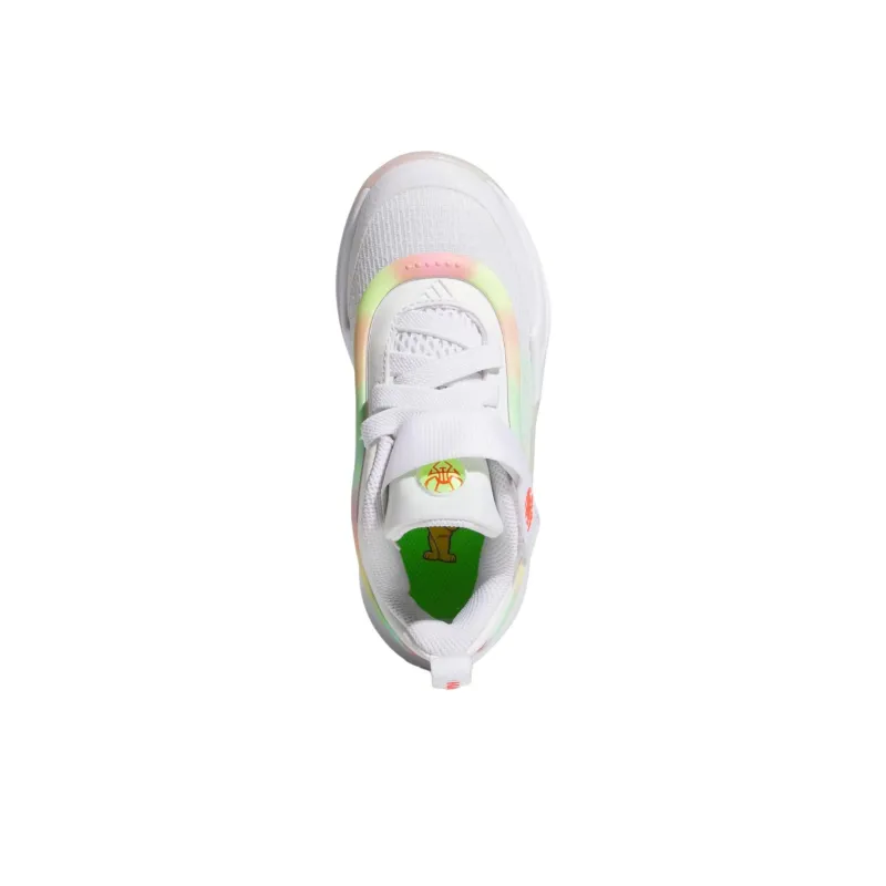 Haribo x Adidas Anti Slip Wear Resistant Low Top Children's Basketball Shoes White Green Kids'-2