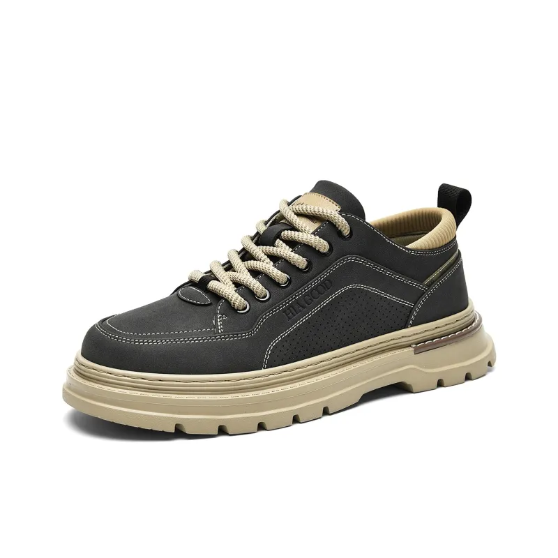 HLA Vintage Outdoor Casual Fleece-Lined Versatile Work Boots Low-Top Wear-Resistant Men's-21