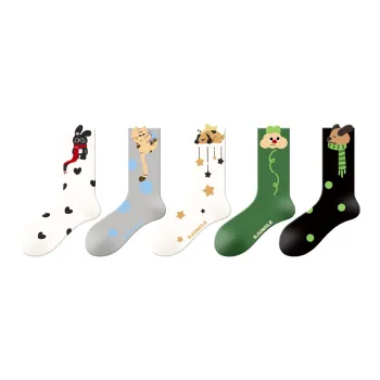 DJUNGLE Mid Calf Socks Women's 5 Pack