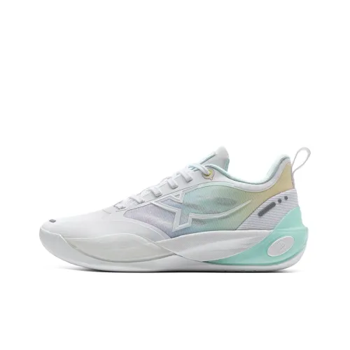 XTEP Anti Slip Wear Resistant Low Top Basketball Shoes Men's White Blue