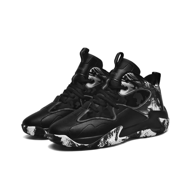 Black tailed Deer Thermal Cushioning Abrasion Resistant Slip Resistant High Top Basketball Shoes Unisex-39