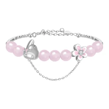 TIDECOLOR Melodi S925 Silver Sterling Silver Bracelet Women's Silver Pink