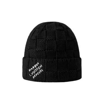 LOUIS VUITTON Sheep Wool Beanies Men's Black