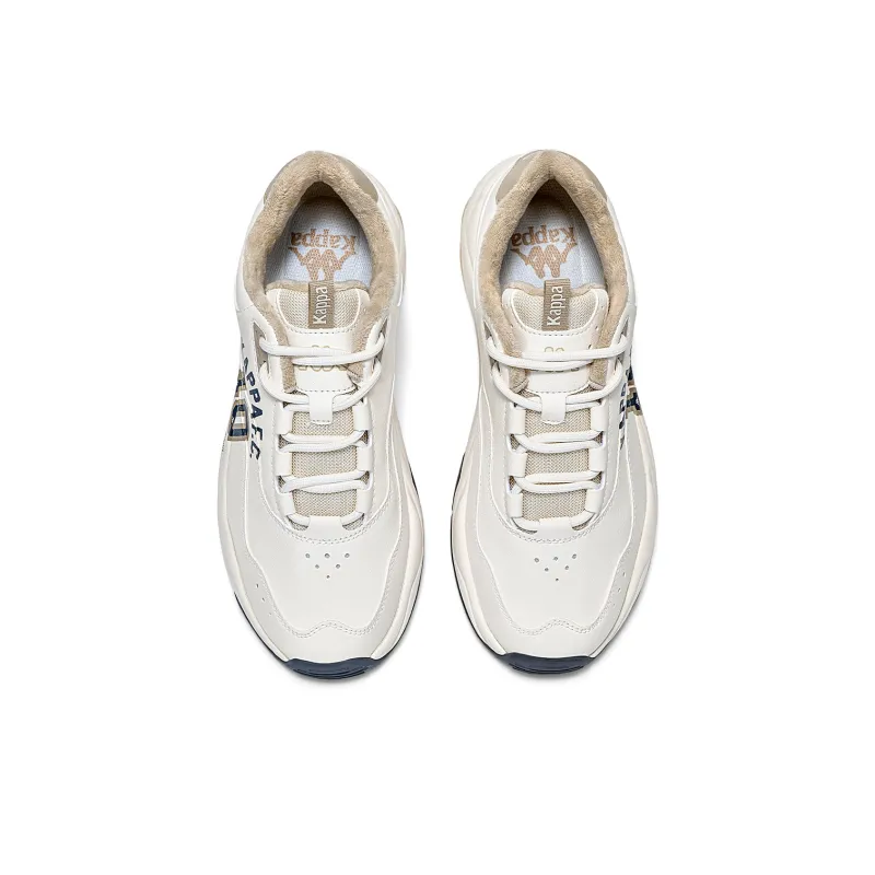 Kappa Wear Resistant Slip Resistant Low Top Chunky Sneakers Unisex White Beige-3