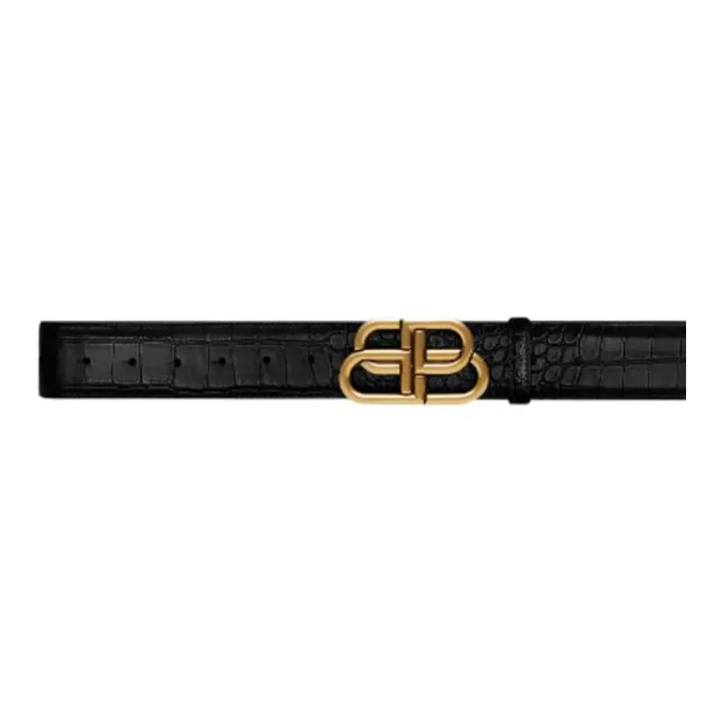 Balenciaga - Leather Belts Men's Black Width: 3.8cm-1