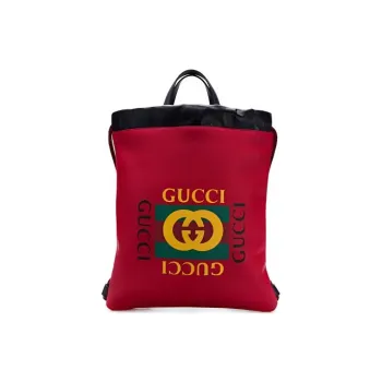 GUCCI Leather Backpack Small Size Unisex Red