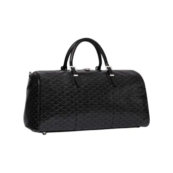 GOYARD Boston Canvas With Calfskin One Shoulder Crossbody Portable Travel Bag Unisex Pitch Black