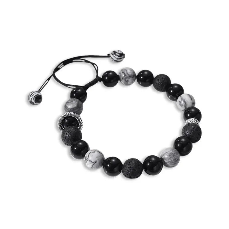 LANMUYINNUO Obsidian Bracelets Unisex-1