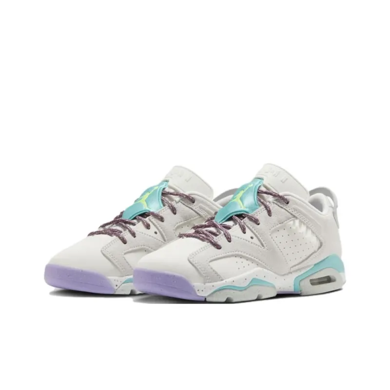 Jordan Air Jordan 6 RETRO LOW Abrasion Resistant Low Top Vintage Basketball Shoes Gray GS Unisex-2