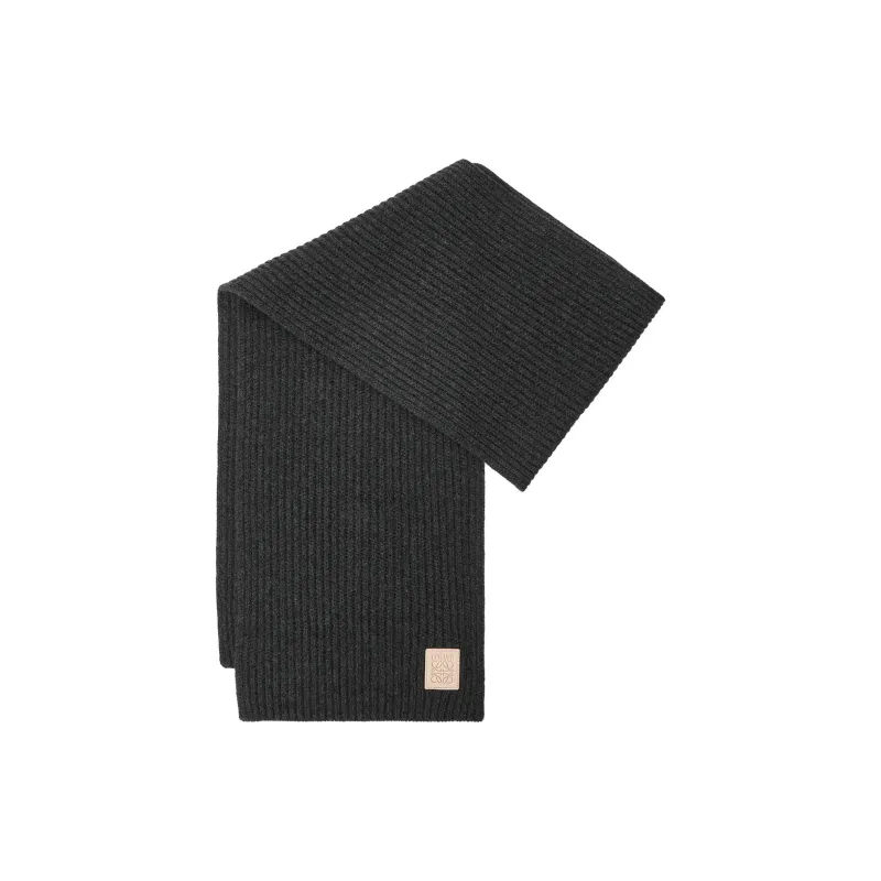LOEWE Cashmere Knit Scarves Women's Black-0