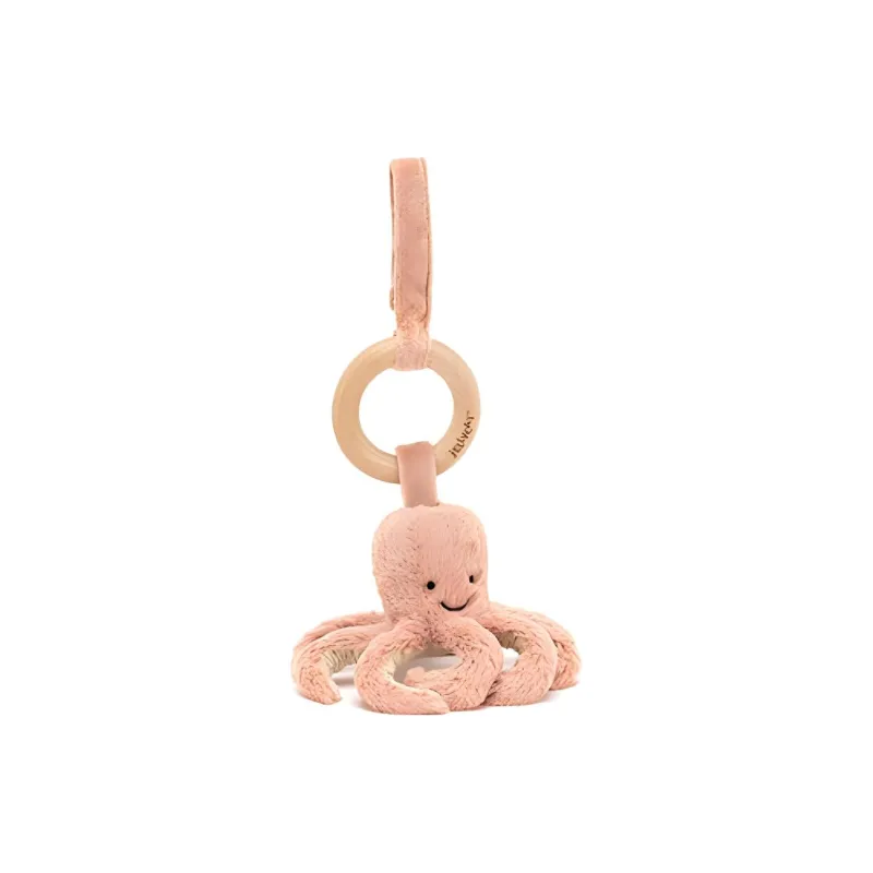 JELLYCAT Ocean Series Animal Odell Octopus Wooden Ring Dolls Plush Doll 21cm Height-0