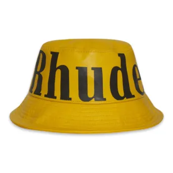 RHUDE Logo Leather Bucket Hat