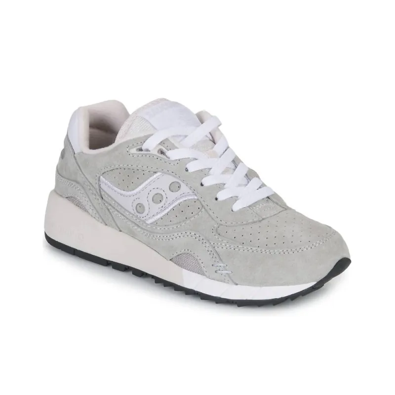 Saucony Shadow 6000 Anti Slip Wear Resistant Low Top Running Shoes Men's Gray White-2