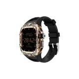 Textured Rose Gold Protective Case-Black Strap