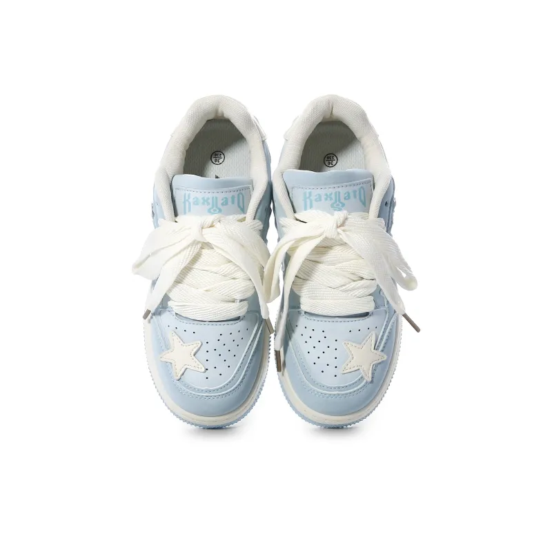 Lovely You Lightweight Anti-Slip Low-Top Skateboard Shoes Women's Light Blue-2